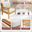 Ensemble de conversation d'extérieur 3 pièces en bois d'acacia avec coussins Dayo