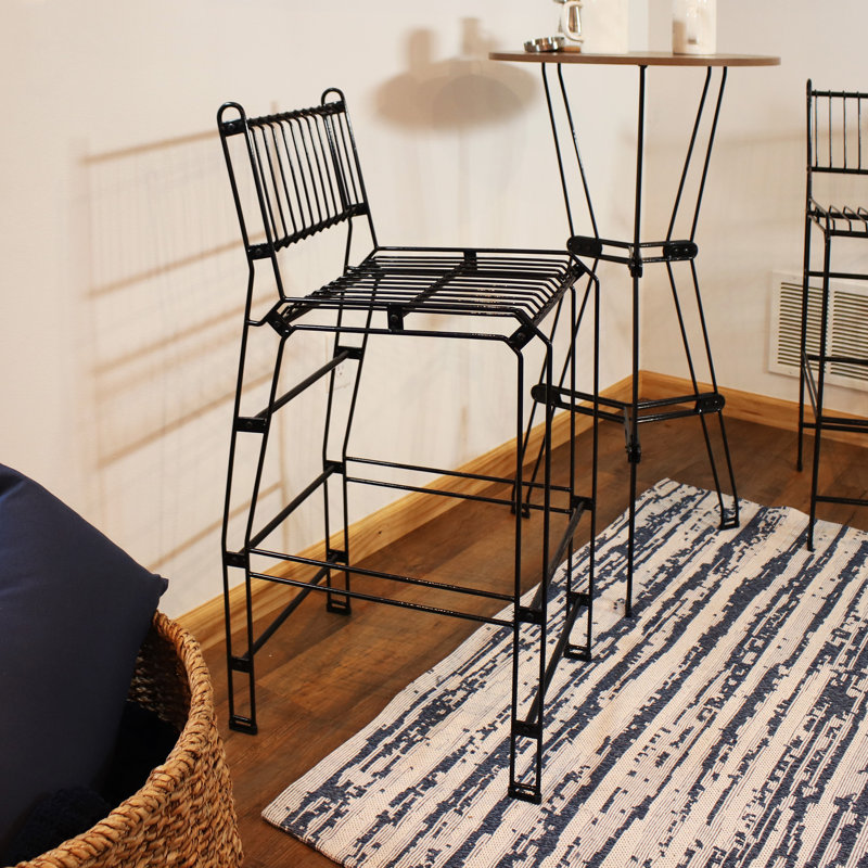 Modern Steel Wire Indoor/Outdoor Barstool, 1