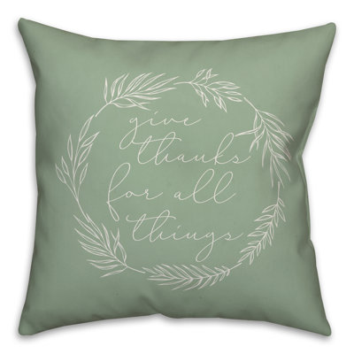  Coussin «Offrez des mercis pour toutes les choses»