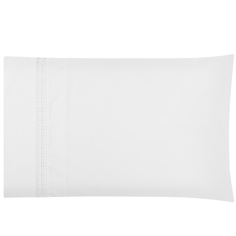 Sloan 100% Cotton Percale pillowcases (pack 2 un), Standard, white
