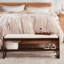 Banc de rangement pour chaussures en bois massif, banc d'entrée en molleton avec rangement pour chaussures, blanc crème-2078162658-2068853033