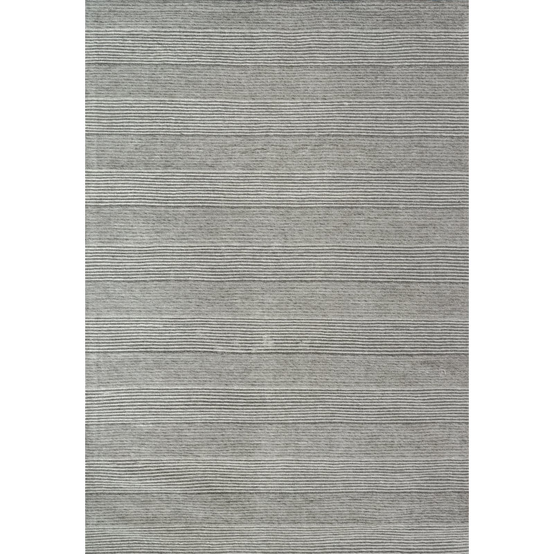 Tapis gris tissé à la main Sharice, Rectangle de 5 pi x 8 pi