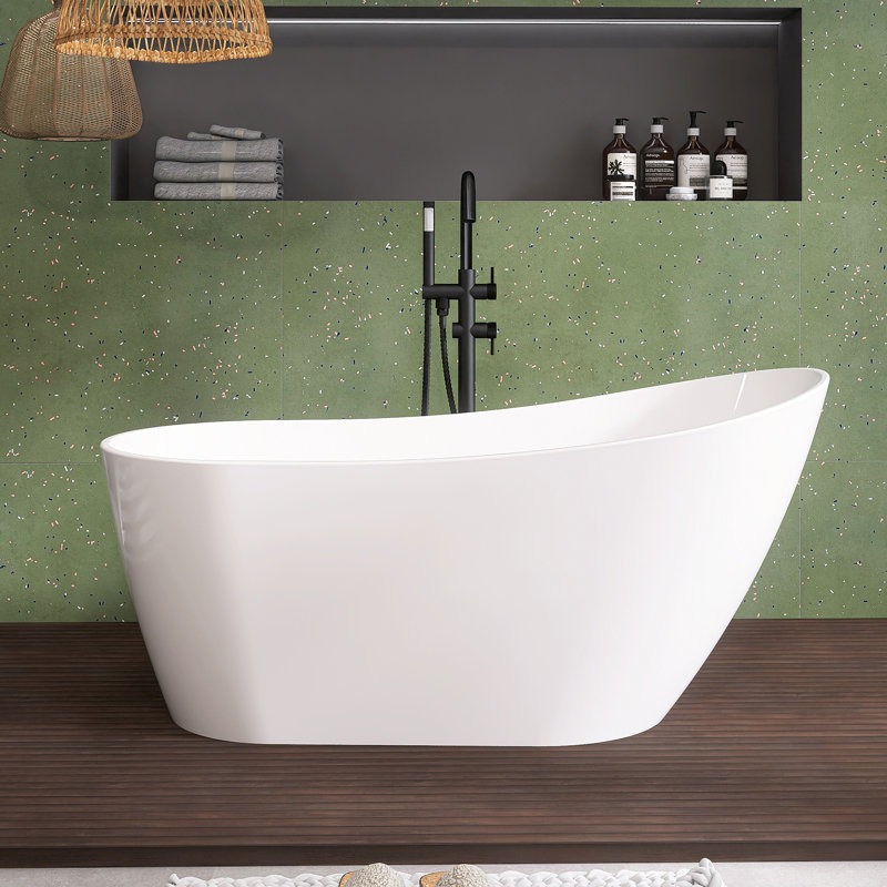 Baignoire de trempage autoportante en acrylique lustré 59 po 59 po