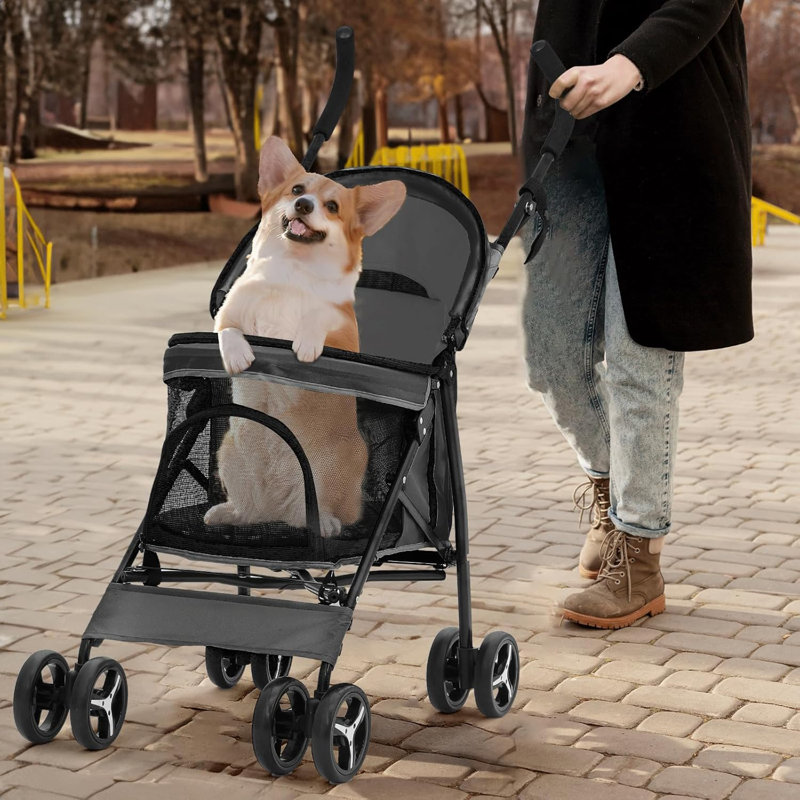 Poussette pour animaux 4 roues, Bleu