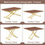 Table élévatrice multifonctionnelle moderne avec plateau en panneau de fibres à densité moyenne de 0,8 po d'épaisseur et pieds en métal doré, pouvant être utilisée comme coiffeuse, table basse, table de salle à manger et table de bureau. Bureau texturé noyer-1212778250-1212778255
