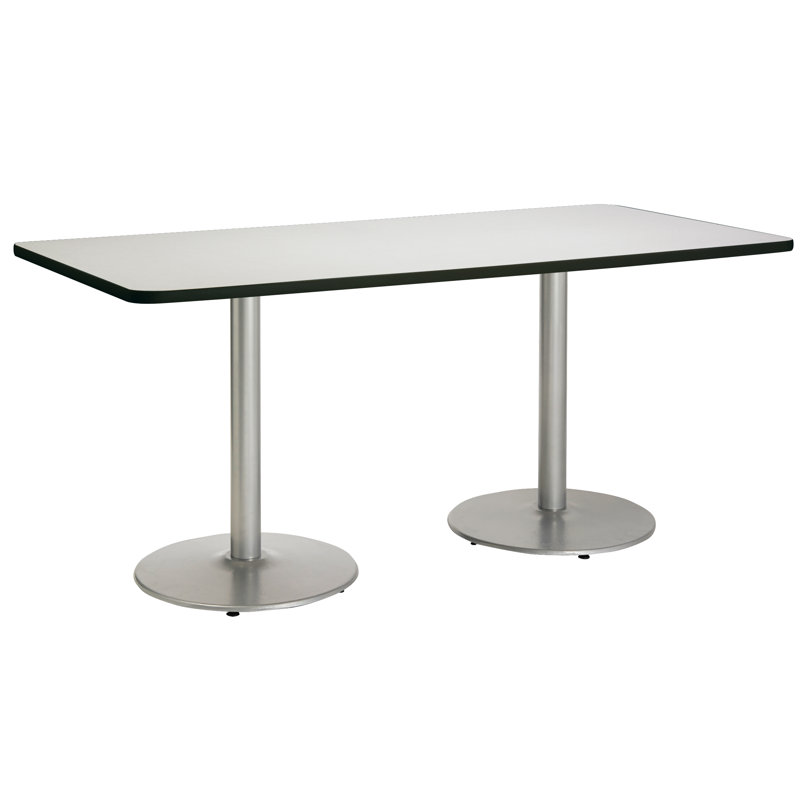 Table de pause en métal 96 po, Lin frais, Argent, H 36 po x L 96 po x l 36 po