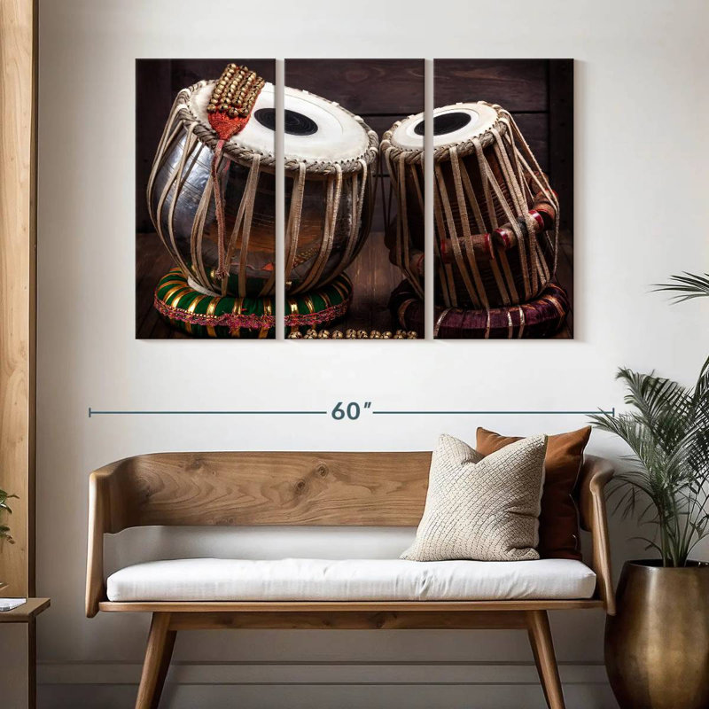 Abarca Tabla Drums And Bells, 32" H x 50" W
