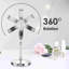 Miroir de maquillage lumineux, miroir de meuble-lavabo à double face rechargeable 3000 Mah avec 3 couleurs, 1X / 10X, rotation à 360 °, miroir lumineux lumineux à grossissement réglable, cadeau pour femme