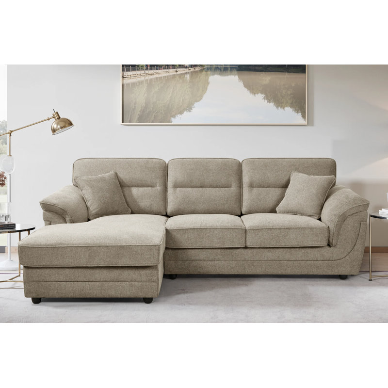 Howie 3 Seater Corner Sofa, Beige, Left Hand Facing
