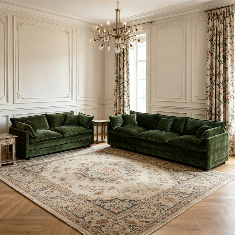 Ensemble de canapé modulaire en chenille 2 + 3 places, siège profond modulaire