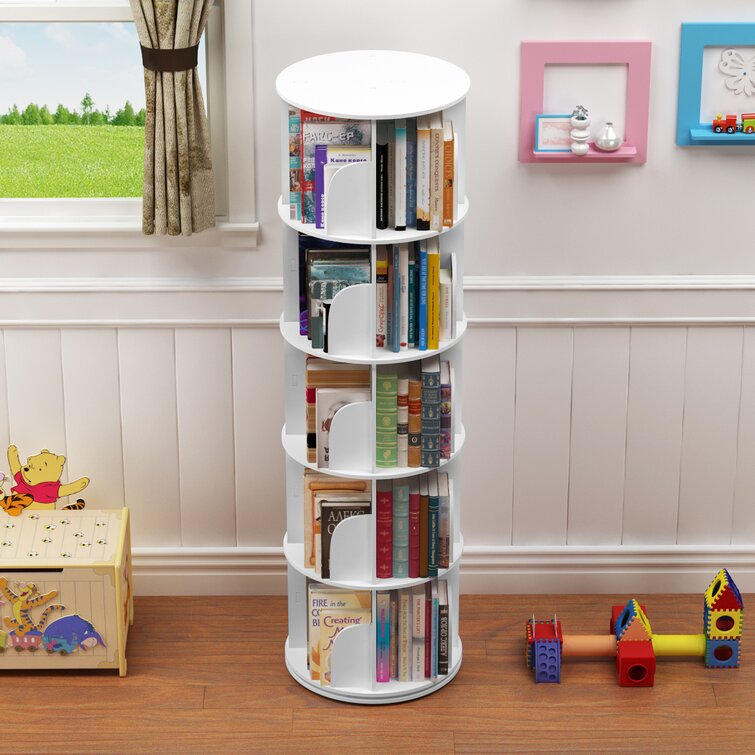 Assemble Bookshelf 360° Rotating Environmental Storage Rack Stand