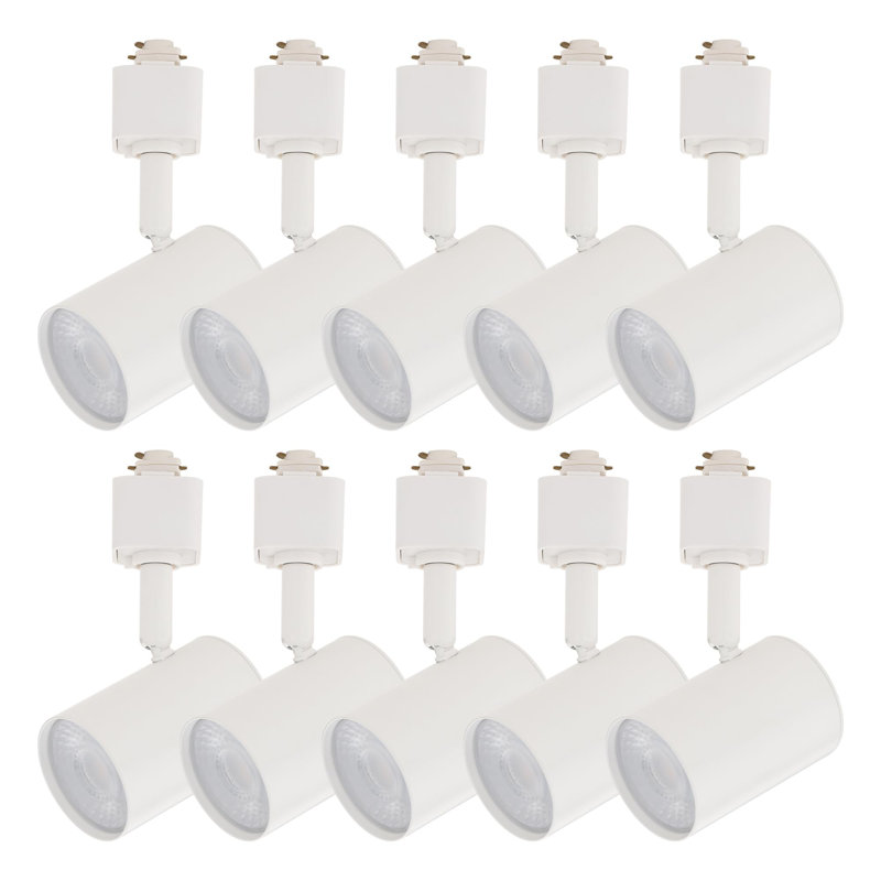 Tête de rail à DEL 10W de la collection AMPED d'East Grove Home blanc chaud écoénergétique 3 000 K pour système de rail H standard à 3 fils (paquet de 10 lumières)