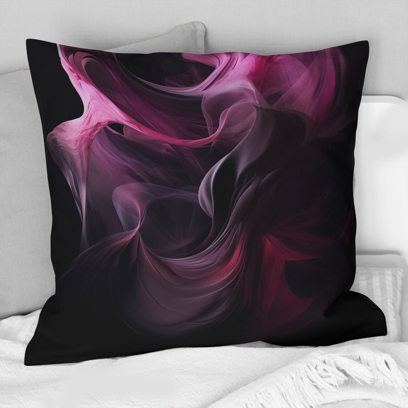 Coussin décoratif rose et noir