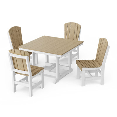 Heritage 5-Piece Side Chair Square Dining Set