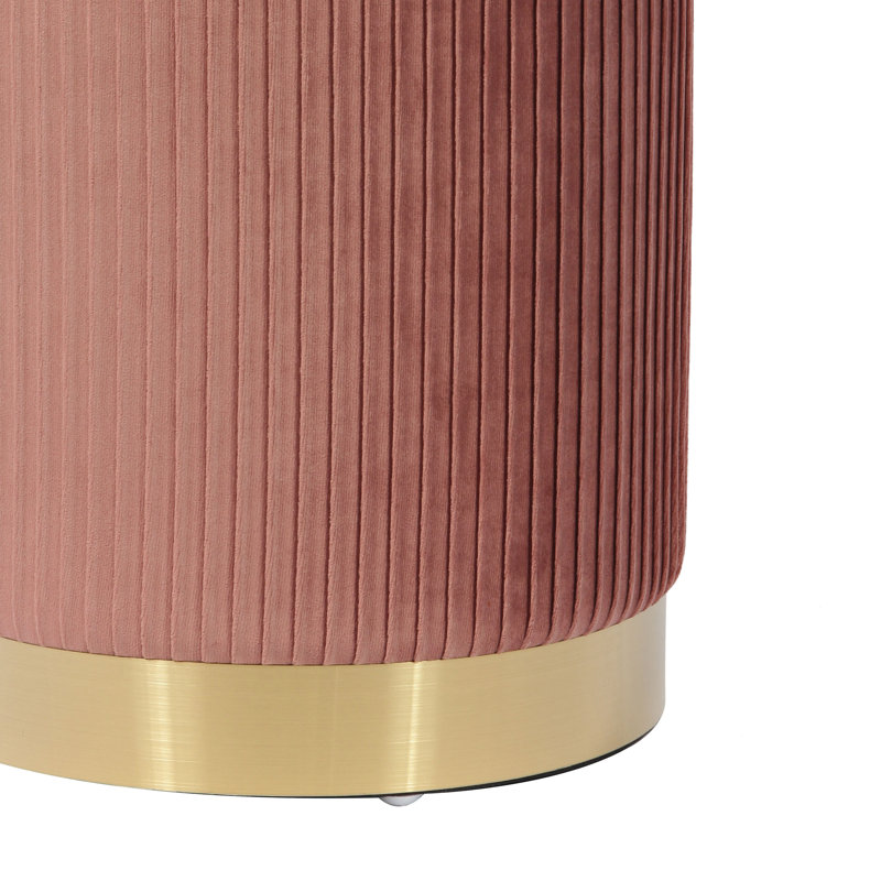 Velvet Ottoman, Blush Velvet