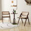 Ensemble de 2 chaises pliantes Bayou Breeze avec dossier en rotin tissé et structure en bois d'hévéa-1318593733