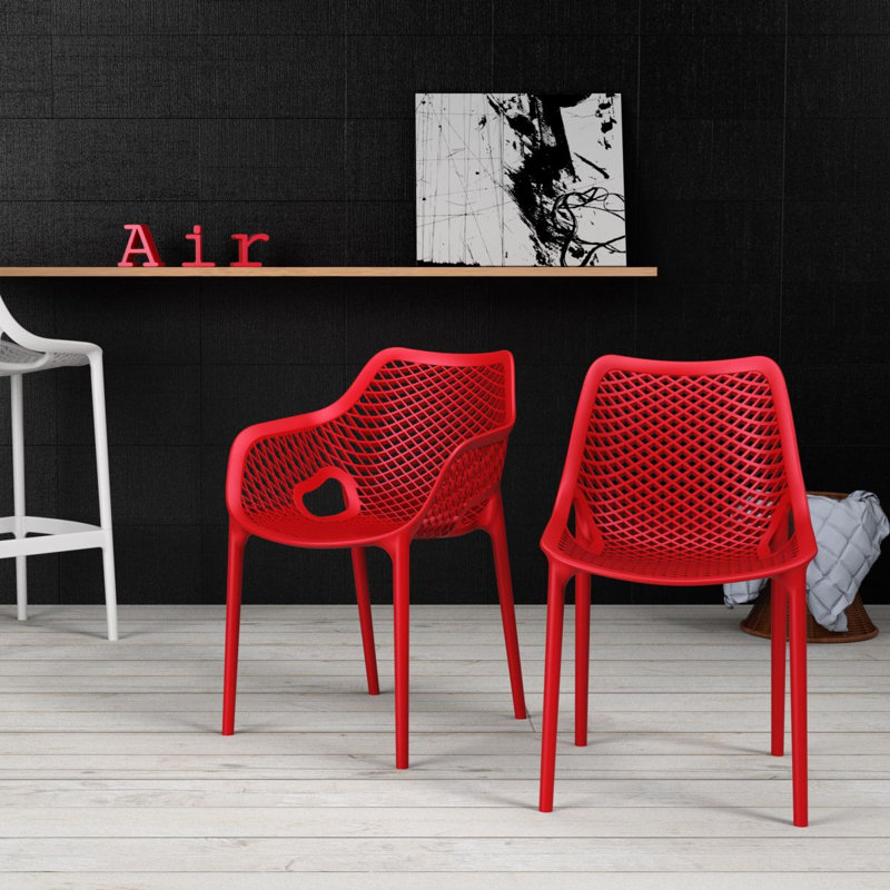 Chaise d'appoint empilable d'extérieur Farrah, Rouge