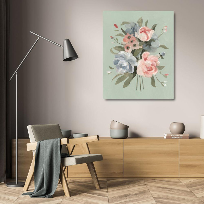 Art sur toile tendue Red Barrel Studio® Scarvey, Emma Gallery, Pastel Bouquet II, H 24 po x l 20 po