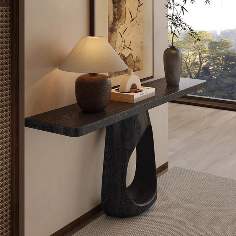 Console Retro Minimalist Art, H 29,53 po x l 54,33 po x P 9,84 po, Black