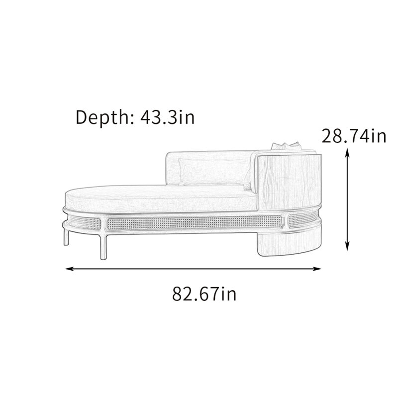 Méridiennes d'intérieur Home Living, Orienté à droite, Beige gris