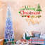 Arbre de Noël 7 pi avec 3 dégradés bleus, 300 blancs chauds, 725 pointes réalistes, conception mince pour arbre de Noël floqué à décor de petit appartement avec dégradé, lumières à DEL, couloir à bureau en métal