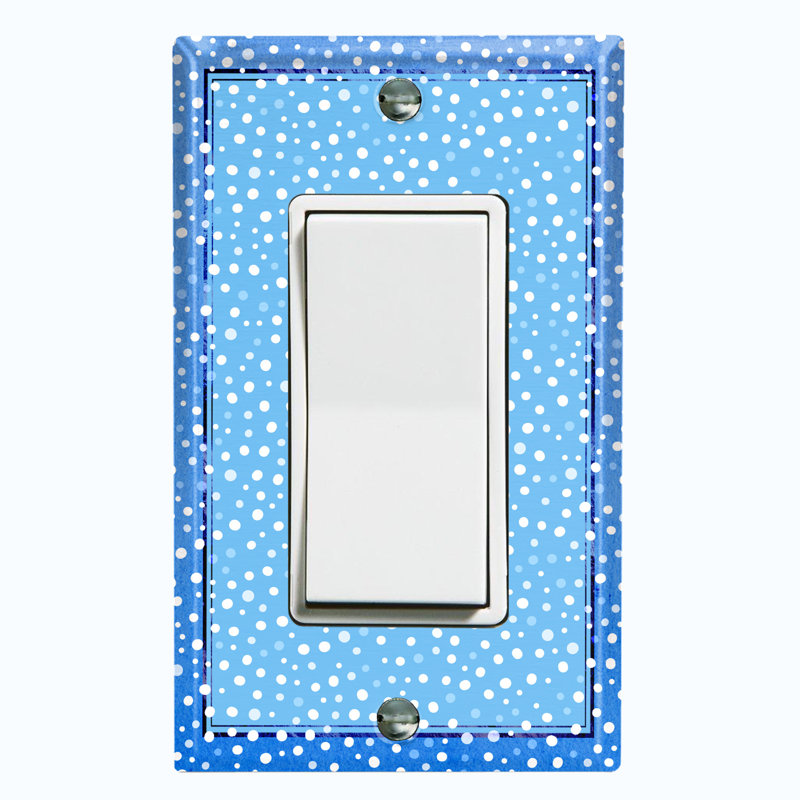 Christmas Ice Snow Teal Blue 1 - Gang Toggle Light Switch Standard Wall Plate
