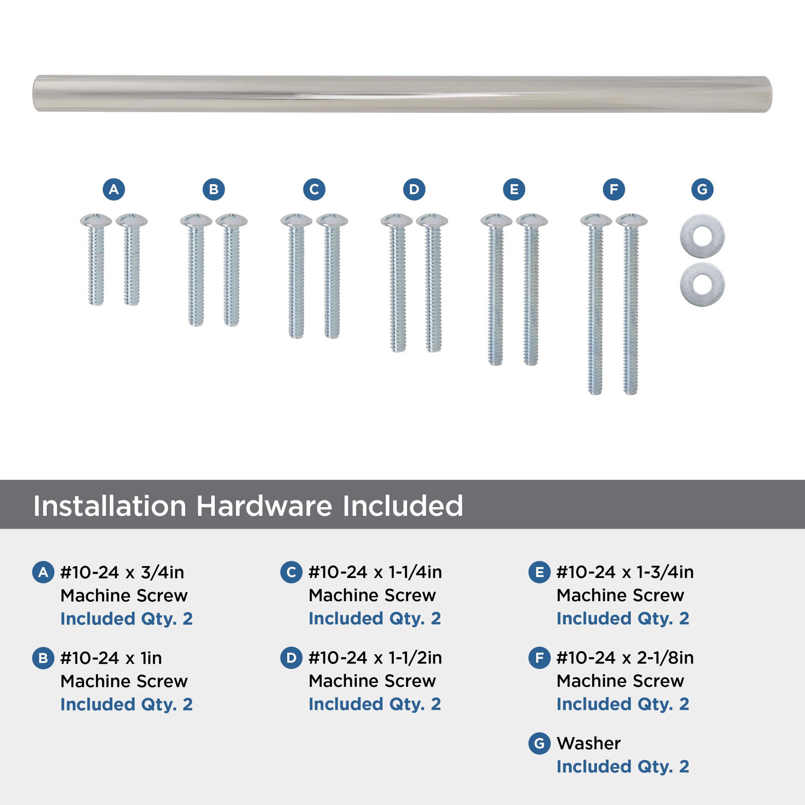 Bar Pulls Cabinet Pull, 12" Appliance Pull, Polished Nickel, 1