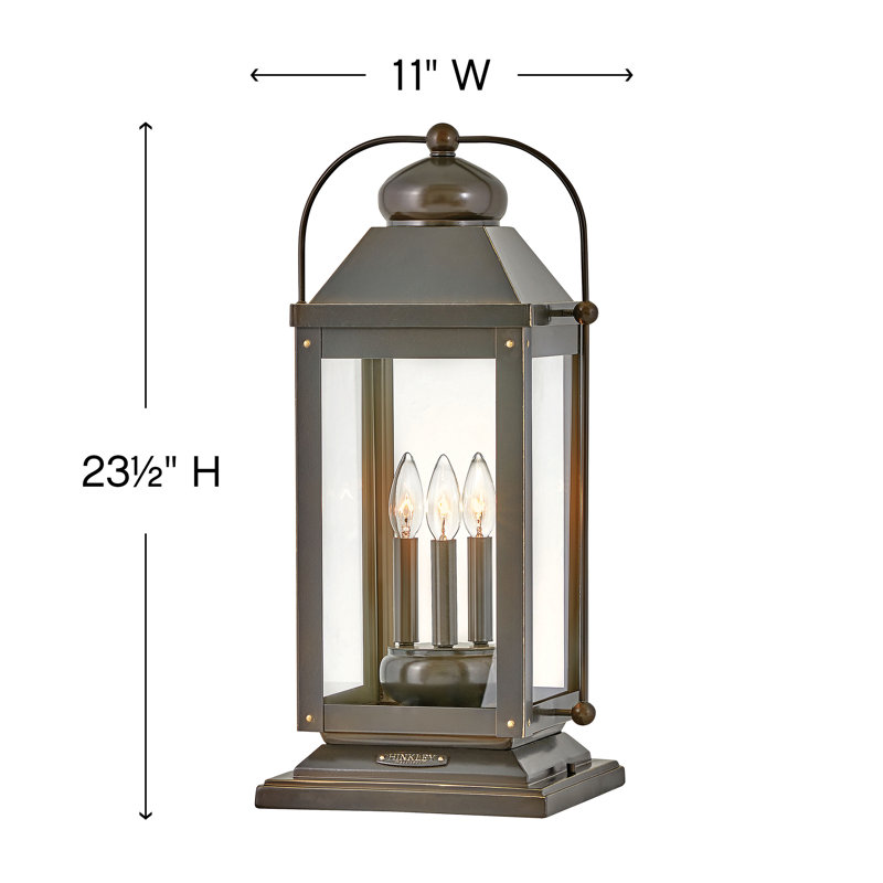 Anchorage 3-Light Pier Mount Light, Aged Zinc, Incandescent