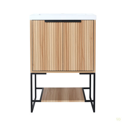 Meuble-lavabo autoportant de 24 po avec lavabo en résine