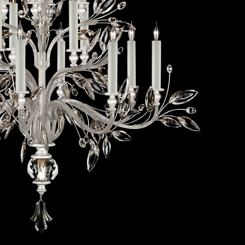 Crystal Laurel 16 - Light Crystal Chandelier, Silver