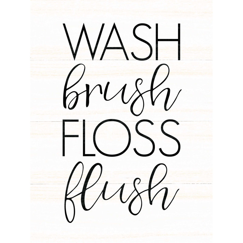 «Wash Brush Floss Flush 2», reproduction sur toile tendue, H 32 po x l 24 po
