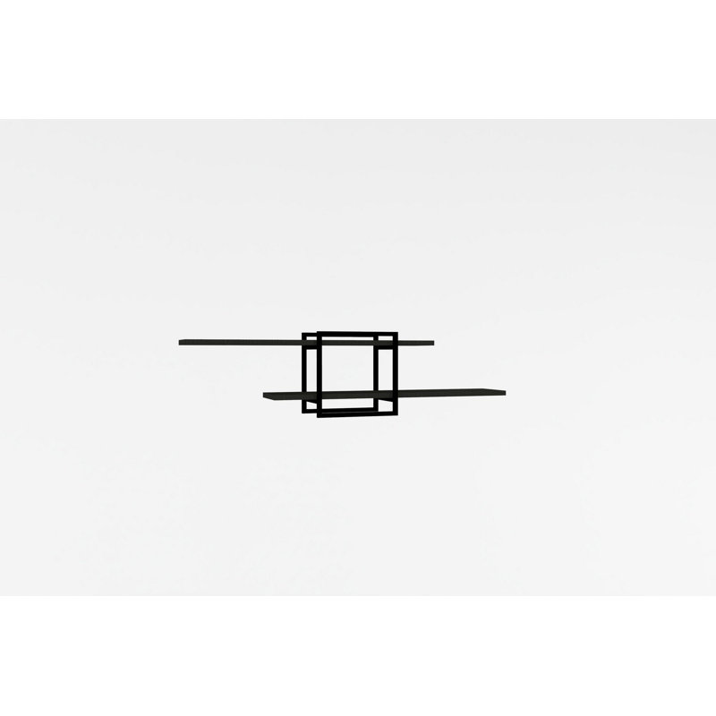 Modern Wall Shelf, Anthracite & Black, 47.2 x 11.8 x 7.1 inches | 100% Melamine Coated Particle Board, Thickness: 0.7 inches | Industrial Design, Wall-Mounted, Perfect for Home or Office Decor, Stylish & Functional