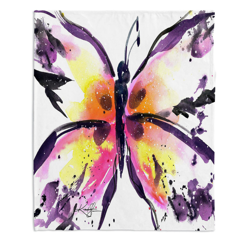 Couverture sherpa doux à papillon magic xiii, l 51 po x L 60 po