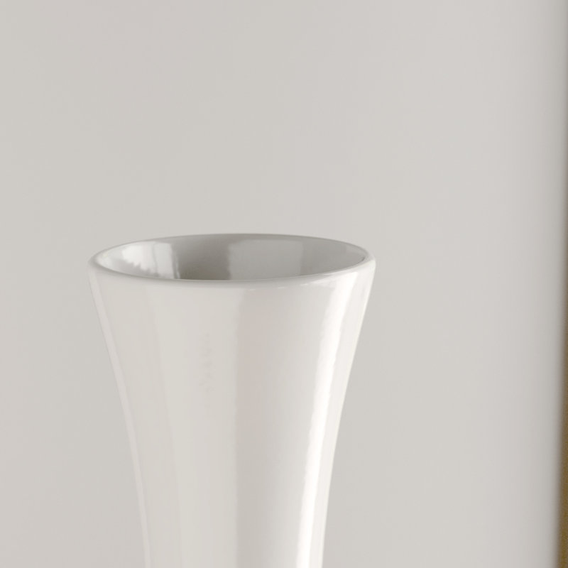 Vase de plancher en résine Hajari, Blanc, H 34 po x l 13 po x P 5 po