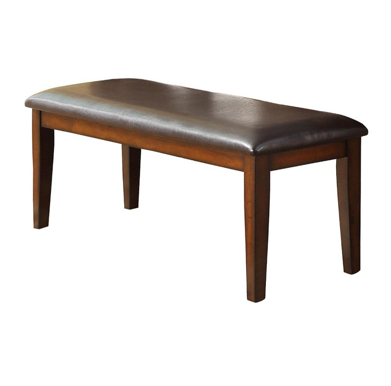Faux Leather Upholstered Bench, Brown