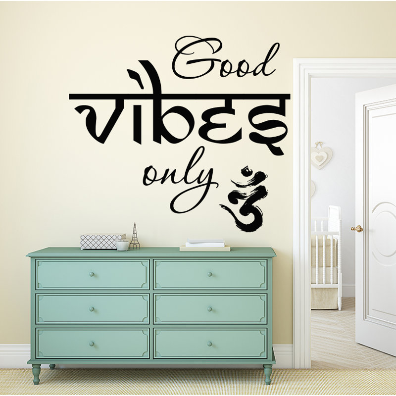 Décalcomanie murale en vinyle good vibes yoga Aldama, Noir