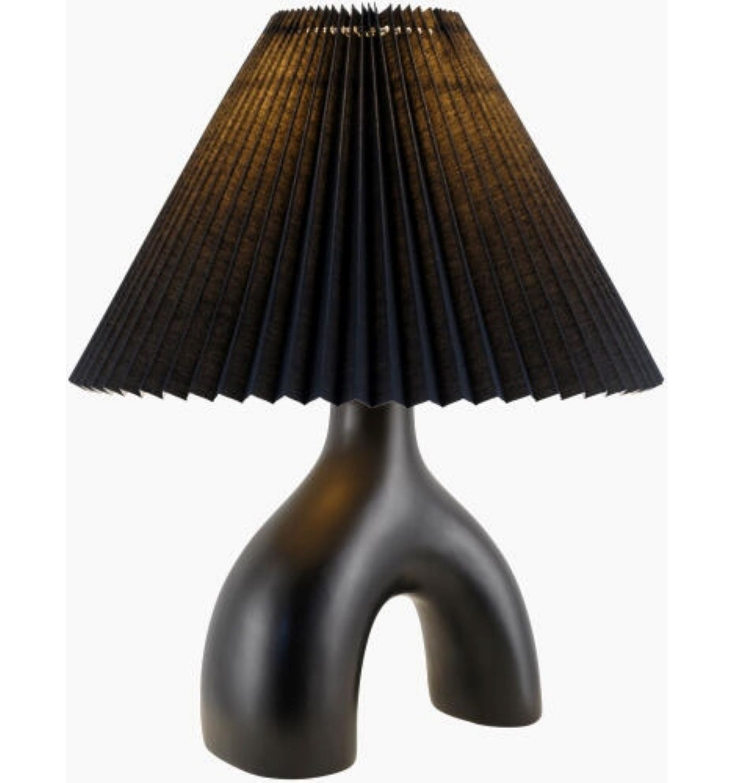 Celes Ceramic Table Lamp, Black, Black