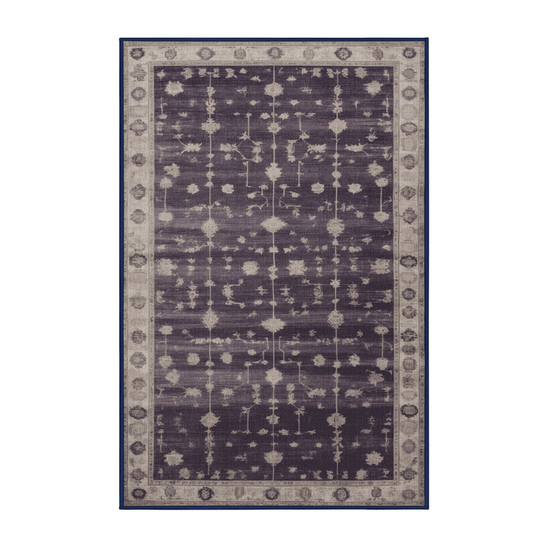 Tapis mauve lavable à la machine, Rectangle 5 pi x 7 pi