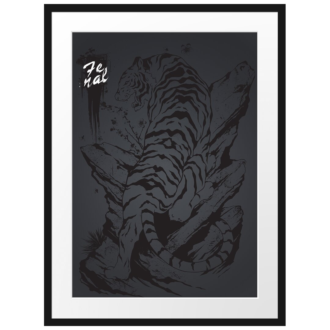 Gerahmtes Poster Feral Black