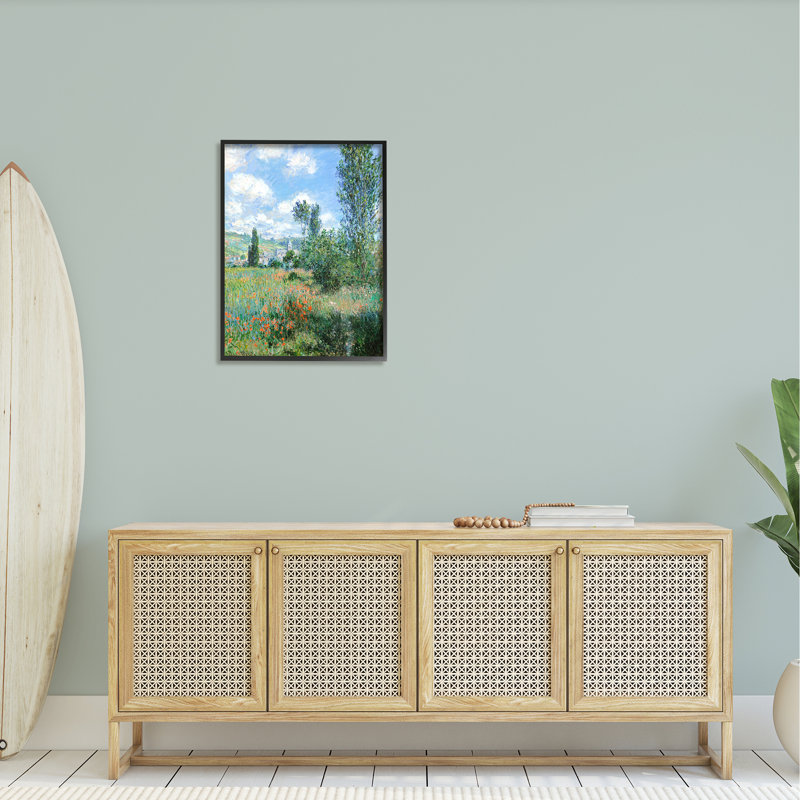 Fleurs champêtres classiques champêtre, Giclée encadrée noir minuit, H 30 po x l 24 po x P 1,5 po