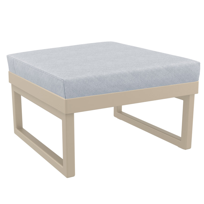 Repose-pieds d'extérieur avec coussin Lane, Taupe, Toile granit Sunbrella®