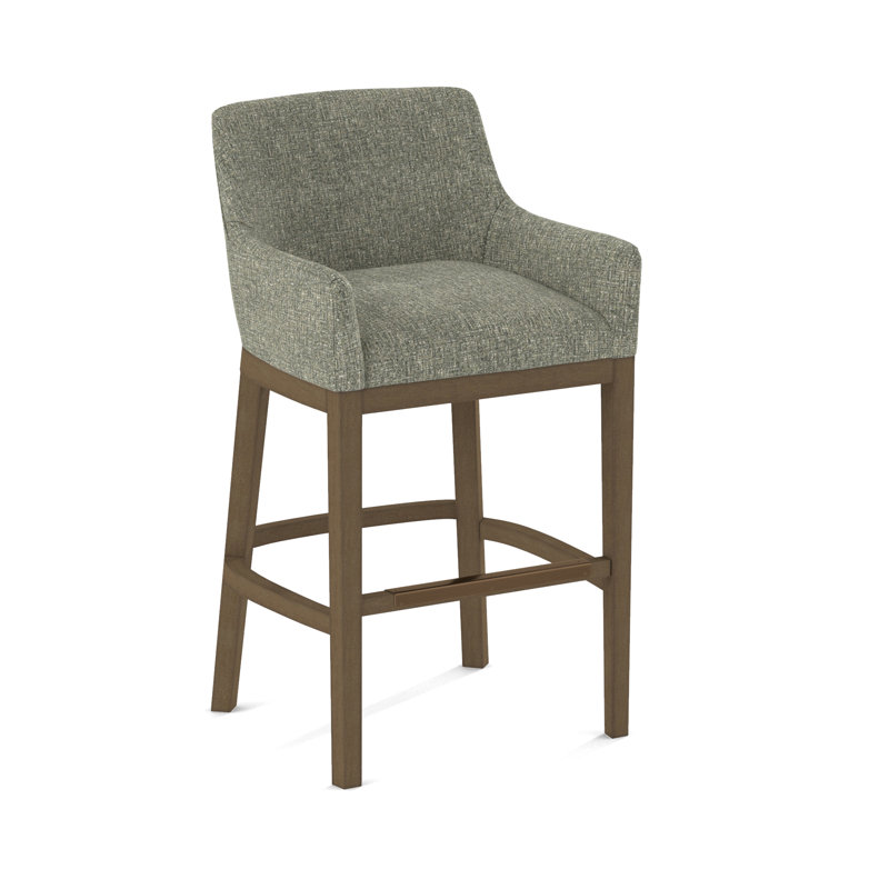 Upholstered Stool, Weathered Gray, Applause Bray