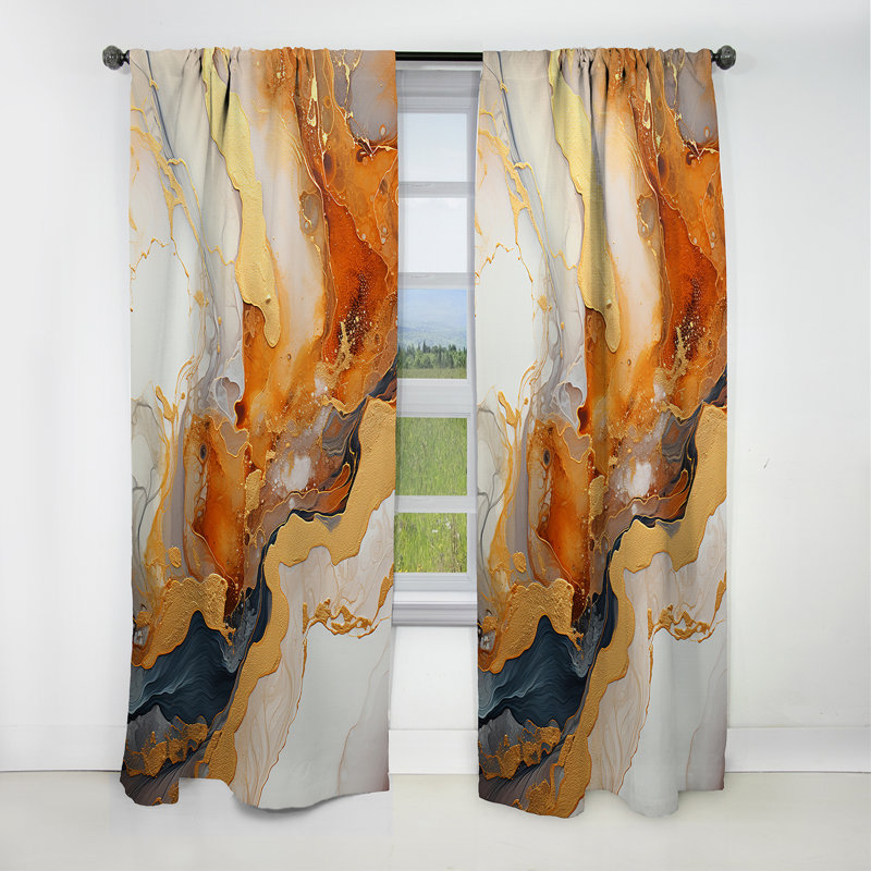 Shona - Rideau Geode Stone - Rideau occultant sans motif - 1 panneau, L 52 po x L 63 po