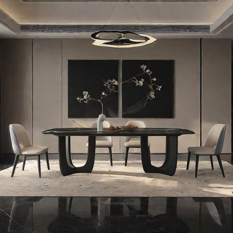 Italian style home rectangular dining table sets, 29.53"H x 70.87"L x 31.5"W