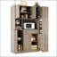Buffet traditionnel autoportant avec huche, grande armoire de rangement pour garde-manger, armoire latérale coulissante et tiroir pour la vie organisée