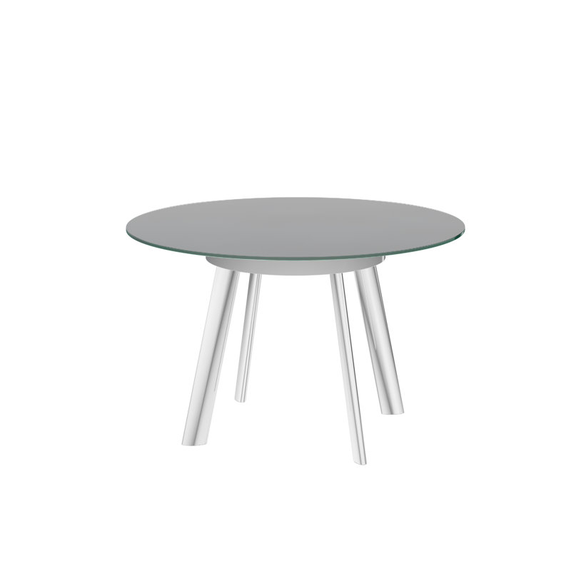 Glass Swivel Extending Dining Table, Grey