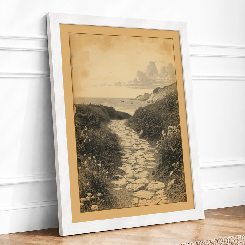 Stream To Distant Bay Vintage - Print, A1 - 84.1 x 59.4 cm, White