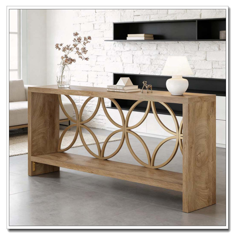 Élégante console avec structure en acier stable