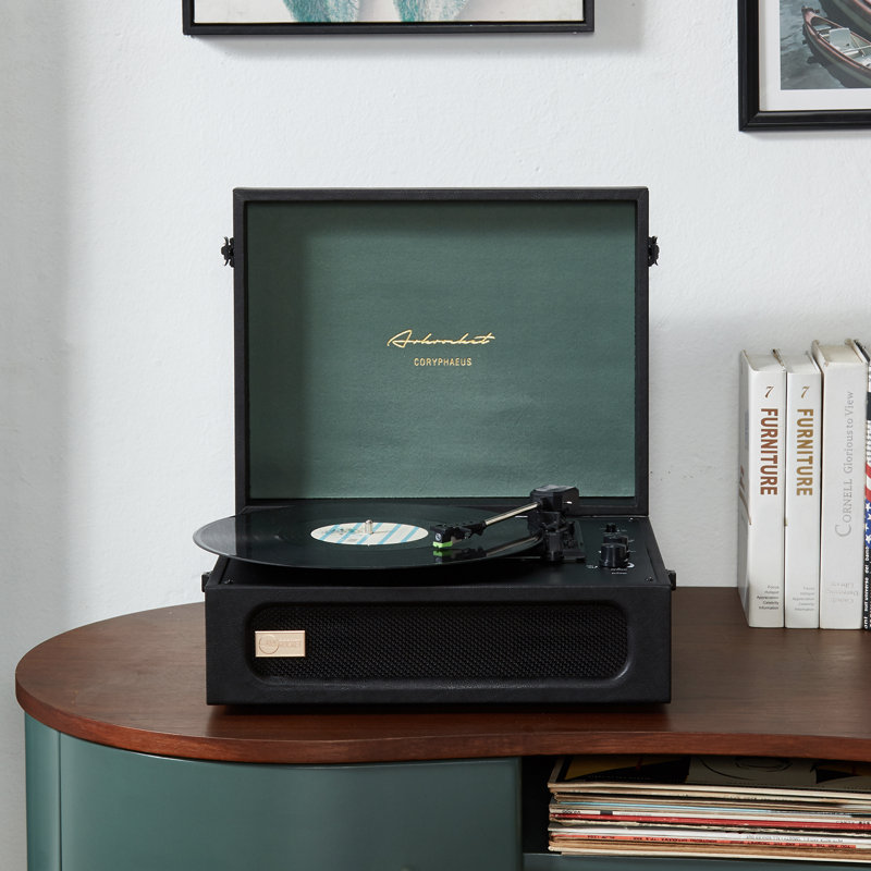 Arkrocket Coryphaeus Bluetooth Turntable Deluxe Edition Record Player(Black/Green)