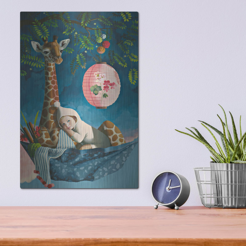  «Giraffe with Baby» par Heather Gauthier, art mural en métal, 12 po x 16 po, H 16 po x l 12 po